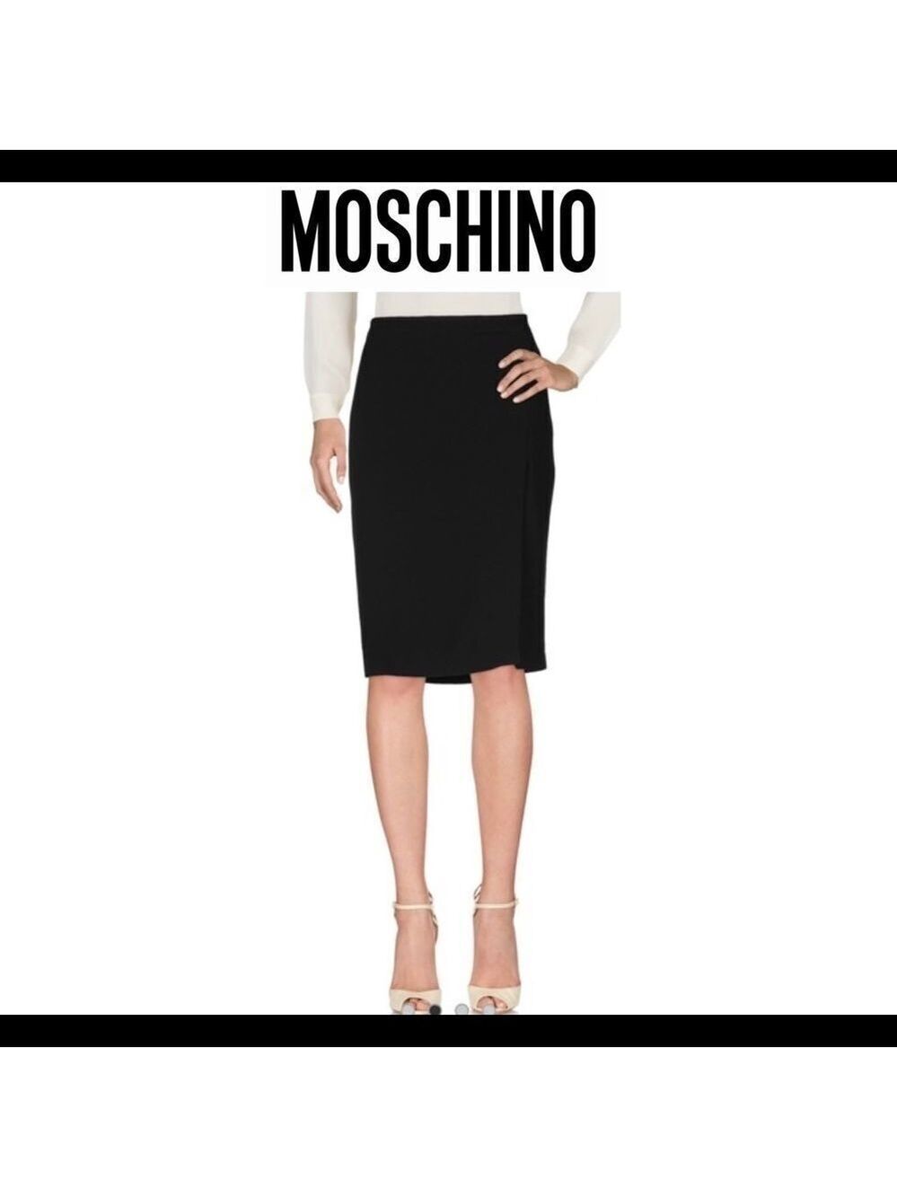 MOSCHINO NWOT Black Wool pencil skirt size 12